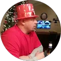 Rich Todd man in party hat